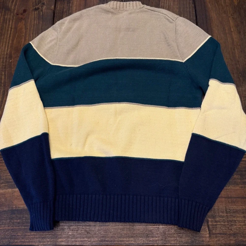 Lord Jeff Vintage Mens Large Colorblock‎ Cotton Crewneck Sweater Made in USA 90s